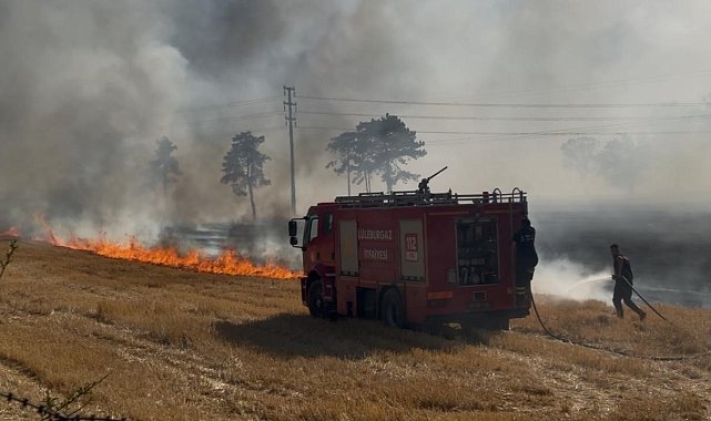 Kırlareli'nde çıkan anız yangında 3 ev zarar gördü