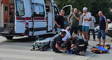 Kontrolden çıkan motosikletten düşen sürücü yaralandı