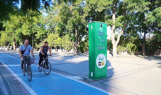 Konya Büyükşehir'in yapay zeka destekli bisiklet sayaçları devrede