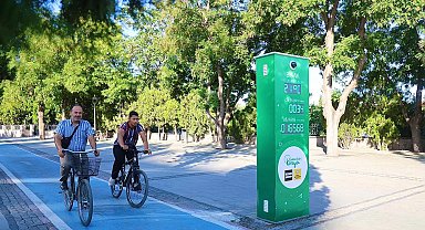 Konya Büyükşehir'in yapay zeka destekli bisiklet sayaçları devrede
