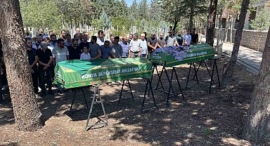 Konya'da derede boğulan kız kardeşlere acı veda