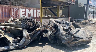 Korku dolu anlar: İşyeri ve hurda araçlar alevlere teslim oldu