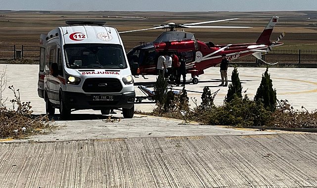 Kulu'da mide kanaması geçiren gurbetçiye hava ambulansı