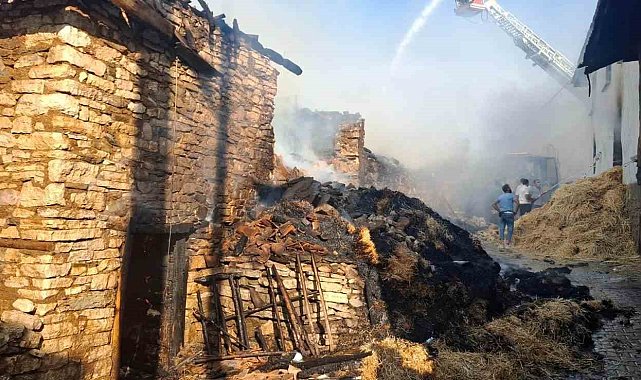 Kütahya'da köyde çıkan yangında 4 ev hasar gördü