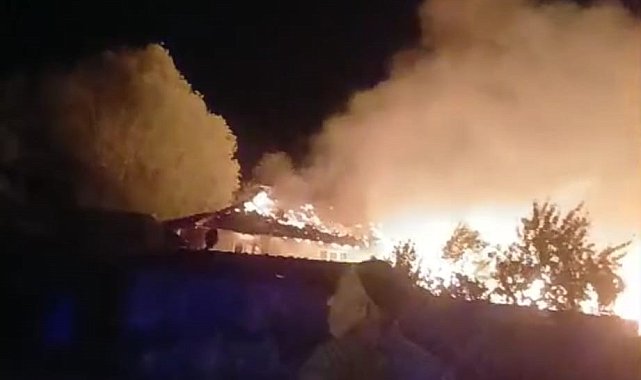 Kütahya'da köyde çıkan yangında evler, samanlıklar ve ahırlar kül oldu