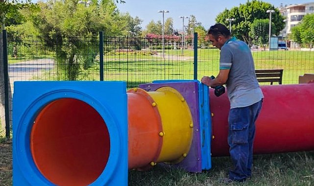 Manavgat Belediyesi köpek eğitim parkına yeni parkurlar ekliyor