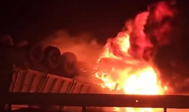 Mardin'de tır sürücüsü, aracında yanarak hayatını kaybetti