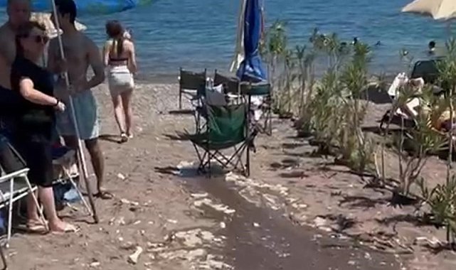 Marmaris'te otelin havuz suyu halk plajına aktı