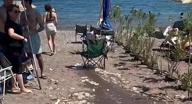 Marmaris'te otelin havuz suyu halk plajına aktı
