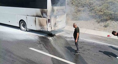 Menteşe'de yolcu otobüsünde yangın paniği