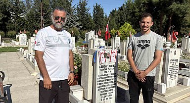 Milli yüzücü Doğukan Ulaç, şampiyonluğunu Şehit Pilot Yüzbaşı Cengiz Topel'e adadı
