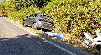 Motosikletle gezmeye gelen karı-koca kazada hayatını kaybetti