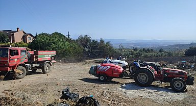 Mudanya'da çöplük yangını büyümeden söndürüldü