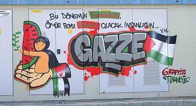 Onikişubat Belediyesi, Filistin temalı grafitilerle trafoları vicdan anıtına dönüştürdü