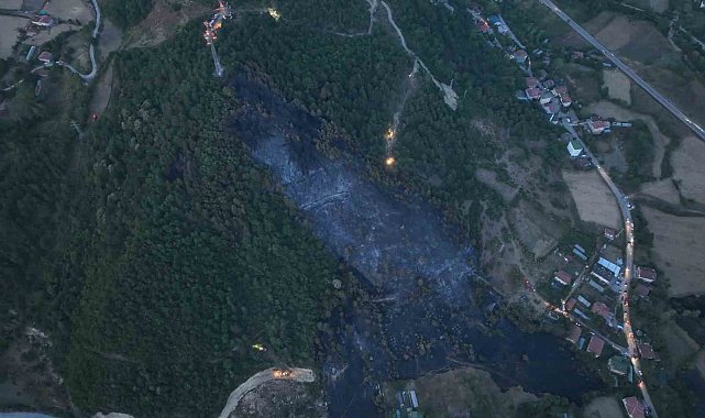 Orman yangınındaki acı tablo havadan görüntülendi