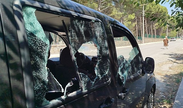 Park halindeki araca sopalı saldırı