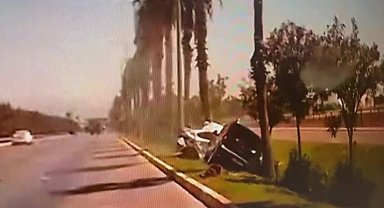 Polis memurlarının yaralandığı feci kazanın görüntüleri ortaya çıktı