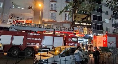 Restoran bacasında çıkan yangını itfaiye ekipleri söndürdü
