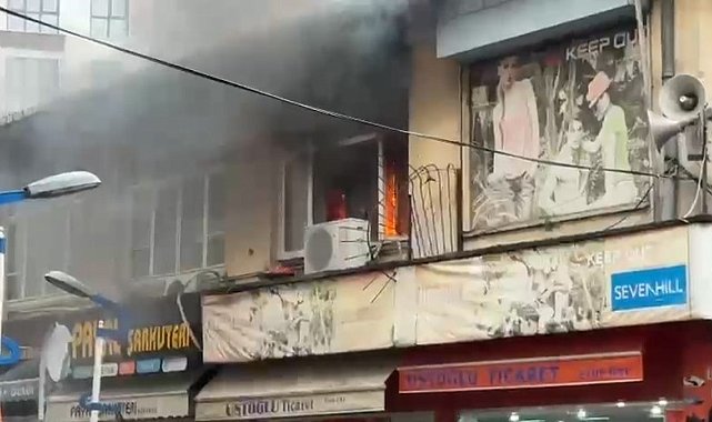 Rize'de depo yangını