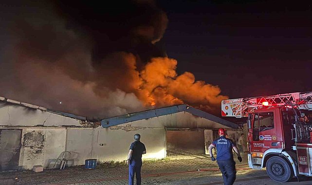 Sakarya'da boya fabrikasında yangın