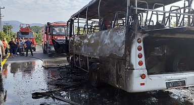 Sakarya'da işçi servisi alev topuna döndü