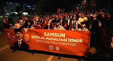 Samsun'da "İstiklal Madalyası İzinde Kurtuluş Yolu Yürüyüşü"