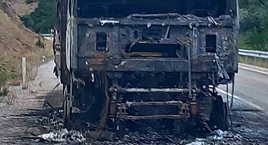 Seyir halindeki çekici alevlere teslim oldu