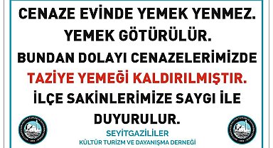 Seyitgazi'de taziye yemeği kaldırıldı