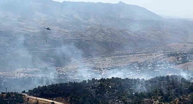 Şırnak'ta örtü yangınına havadan ve karadan müdahale