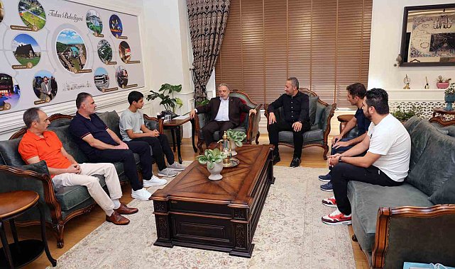 Talas Belediyespor'un gururu Mustafa Çiğdem'den Başkan Yalçın'a ziyaret