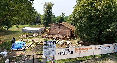 Tarihi Terme Yeni Cami'de Restorasyon çalışmaları