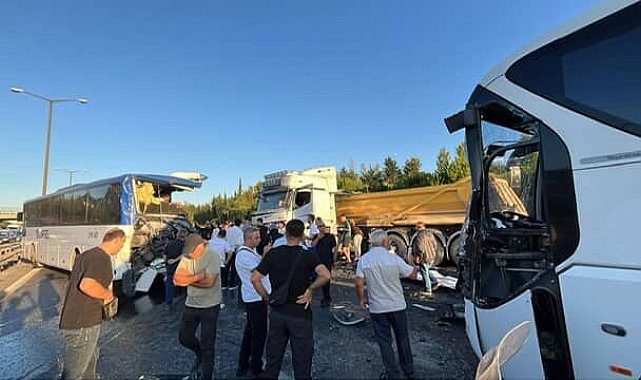 TEM Otoyolu'nda feci kaza: 1 ölü, 16 yaralı