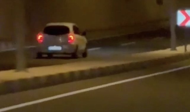 Ters şeritte yolculuk yapan otomobil sürücüsüne ceza