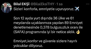 THY 1 yılda 36 ülkede yapılan denetimlerde 0,378 bulgusuzluk oranı elde etti