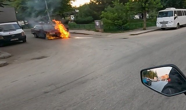 Tofaş'ın alev alev yandığı anlar kask kamerasında