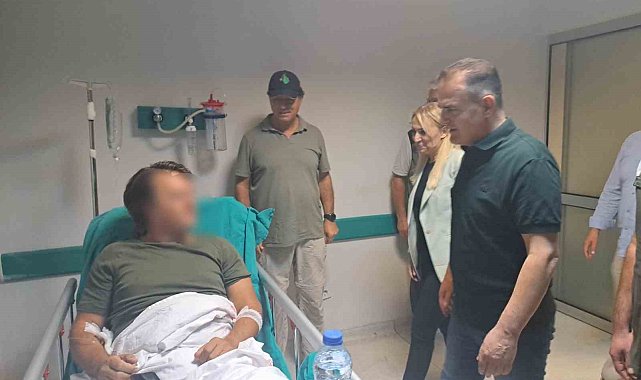 Vali Akbıyık yaralı pilotu ziyaret etti
