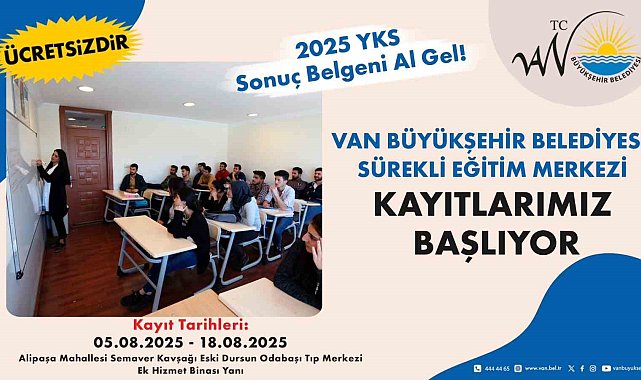 Van Büyükşehir Belediyesi Sürekli Eğitim Merkezi kayıtları başlıyor