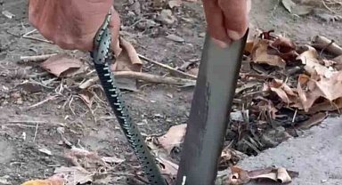 Vatandaştan yılan kurtarma operasyonu