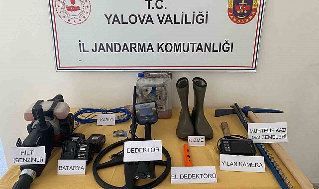 Yalova'da kaçak kazı yapan 3 şüpheli gözaltına alındı
