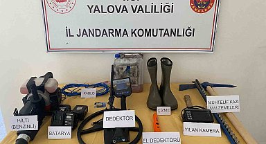 Yalova'da kaçak kazı yapan 3 şüpheli gözaltına alındı