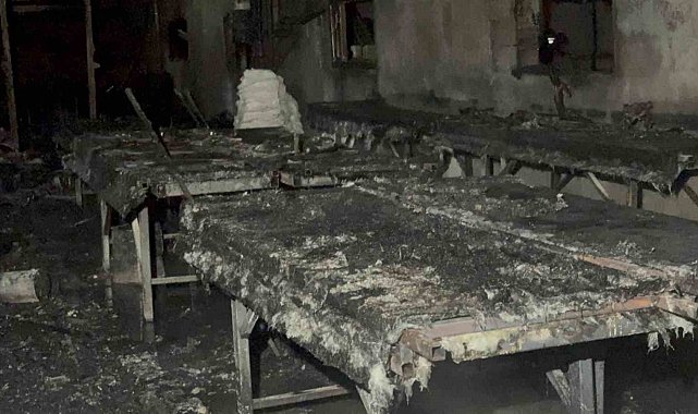 Yangında mermerit atölyesi kullanılamaz hale geldi