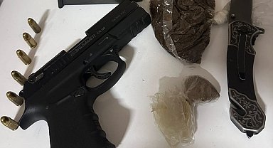 14 yıl 6 ay hapis cezası ile aranan hükümlü silah ve uyuşturucuyla yakalandı