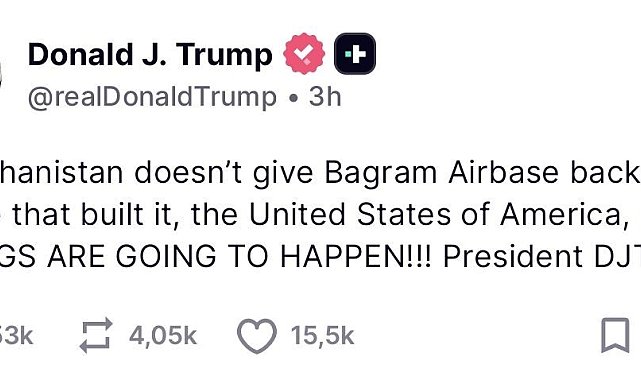 ABD Başkanı Trump'tan Afganistan'a tehdit: "Bagram Hava Üssü'nü bize geri vermezlerse kötü şeyler olacak"