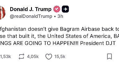 ABD Başkanı Trump'tan Afganistan'a tehdit: "Bagram Hava Üssü'nü bize geri vermezlerse kötü şeyler olacak"