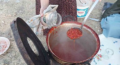 Ağrı'da kadınların kışlık menemen mesaisi başladı