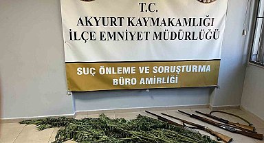 Akyurt'ta uyuşturucu operasyonu: Hint keneviri ve ruhsatsız tüfekler ele geçirildi