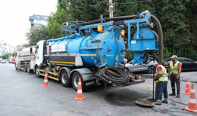 Alanya'da yağmur suyu hatları robot kamera ve kombine araçlarla temizleniyor
