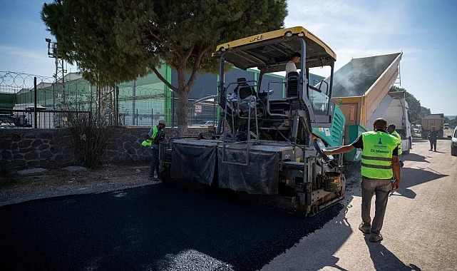 Aliağa'nın sanayi yoluna iki kilometrelik asfalt