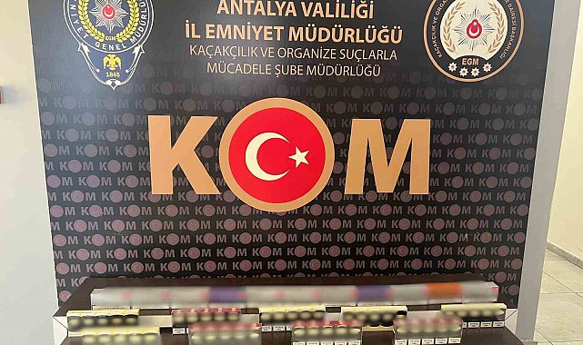 Antalya'da KOM ekipleri 712 bin 440 adet makaron ele geçirdi