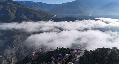 Artvin'de sis bulutları kartpostallık görüntüler oluşturdu